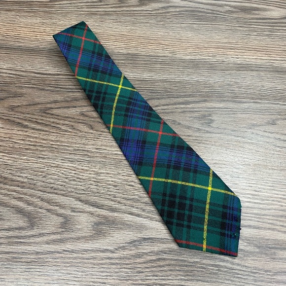 Ingles Buchan Green, Blue, Yellow & Red Tartan Plaid Wool Tie - Picture 1 of 6